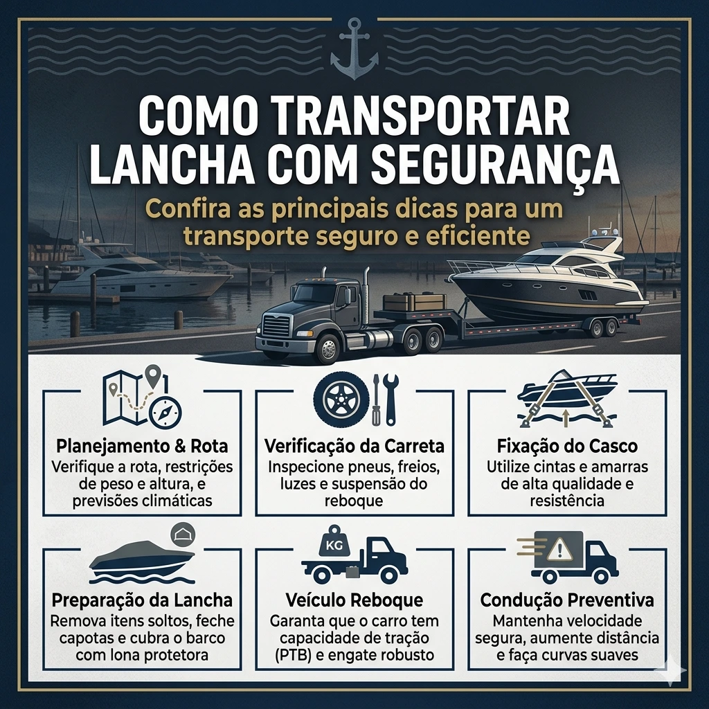 Clique para ver: Como transportar lancha com segurança: confira as principais dicas Como transportar lancha com segurança: confira as principais dicas