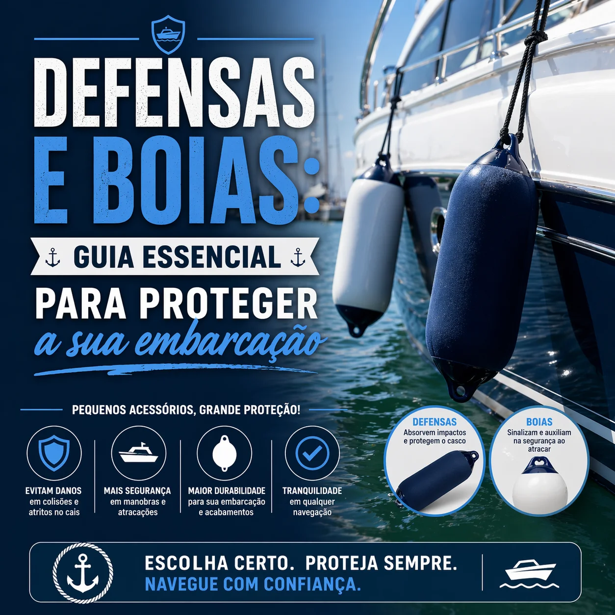 Clique para ver: Defensas e boias: guia essencial para proteger a sua embarcação Defensas e boias: guia essencial para proteger a sua embarcação
