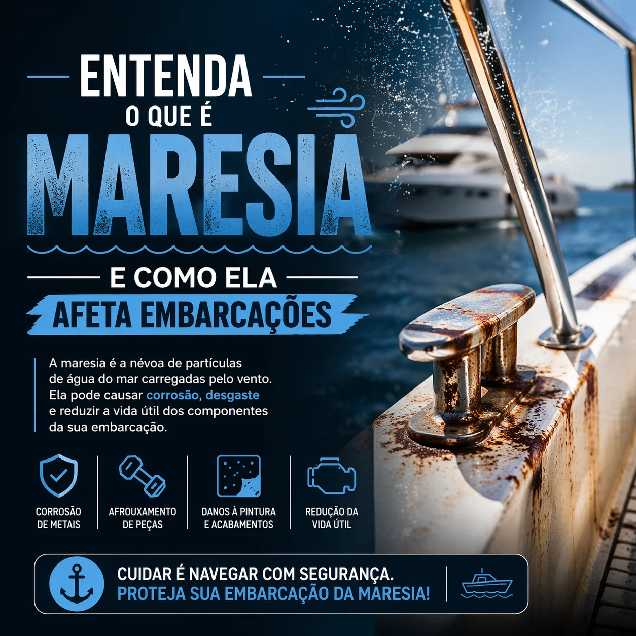 Clique para ver: Entenda o que é maresia e como ela afeta embarcações Entenda o que é maresia e como ela afeta embarcações