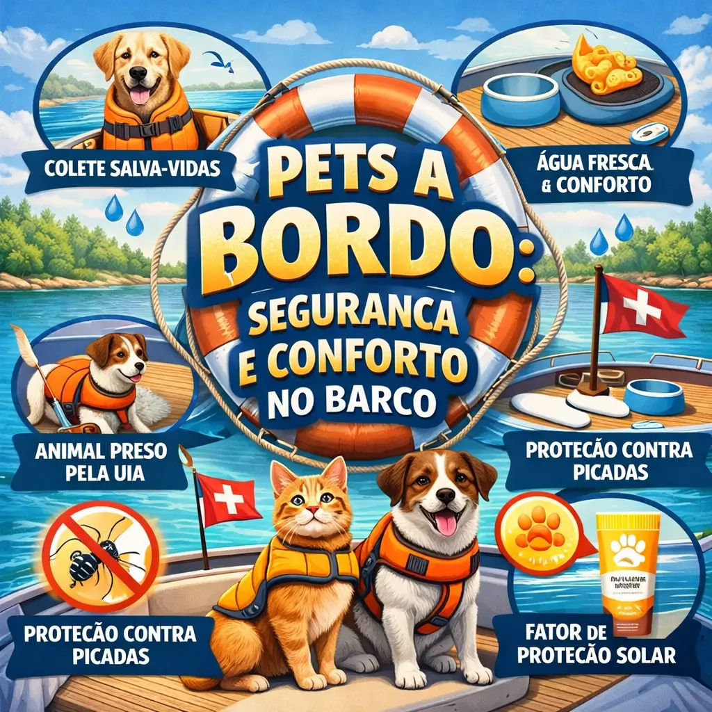 Clique para ver: Pets a Bordo: Segurança e Conforto no Barco Pets a Bordo: Segurança e Conforto no Barco