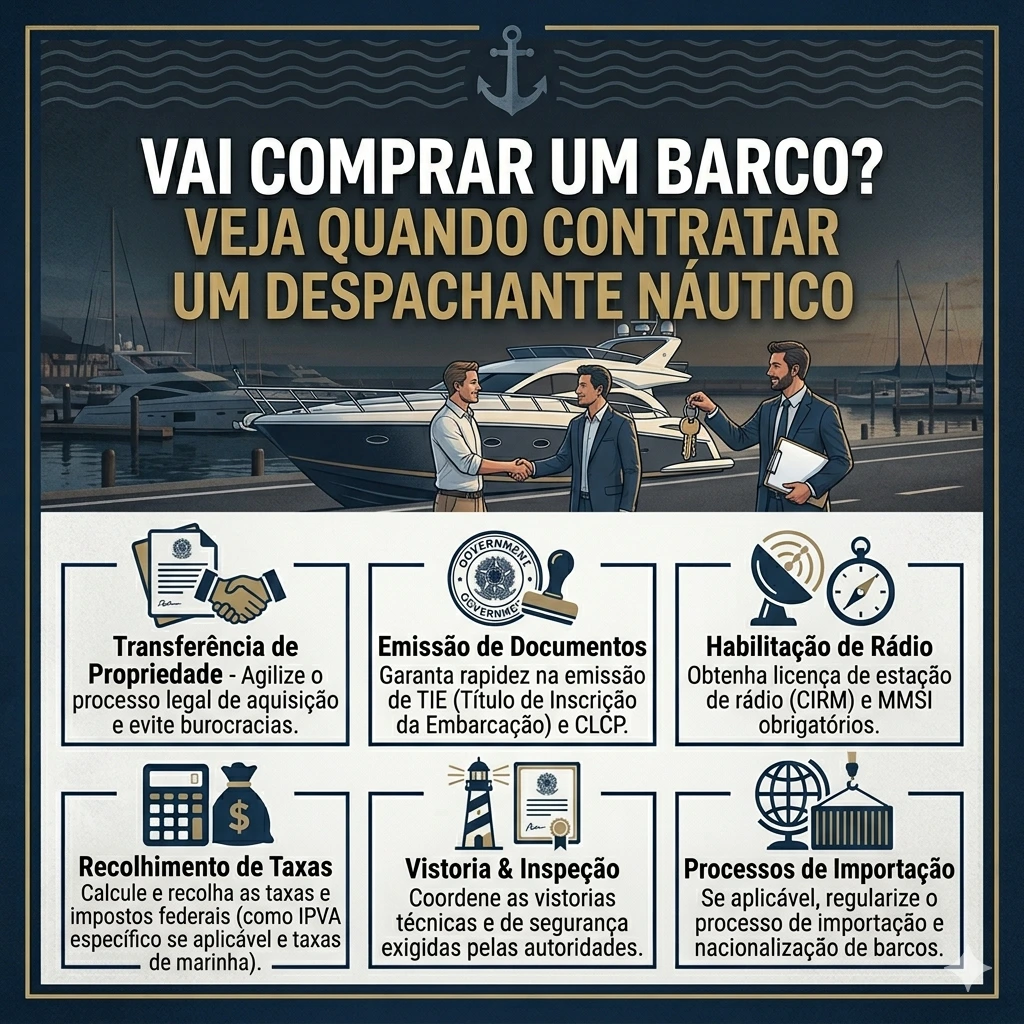 Clique para ver: Vai comprar um barco? Veja quando contratar um despachante náutico Vai comprar um barco? Veja quando contratar um despachante náutico