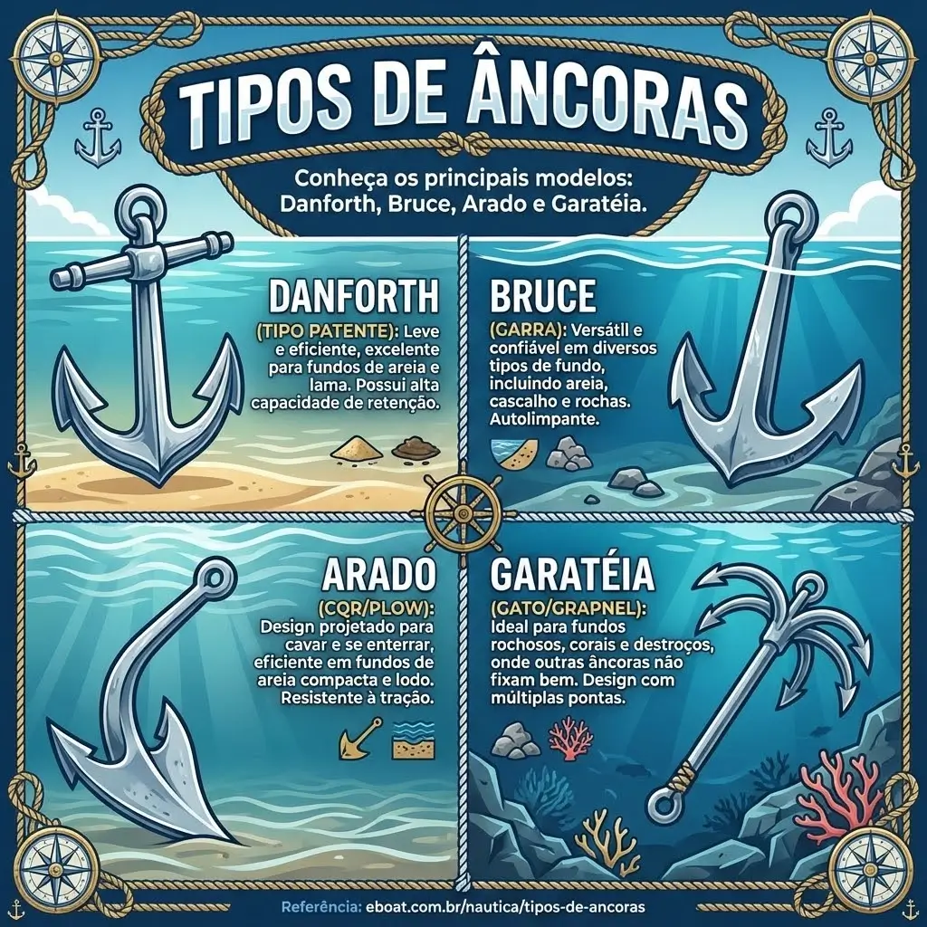 Clique para ver: Tipos mais comuns de Âncoras Tipos mais comuns de Âncoras